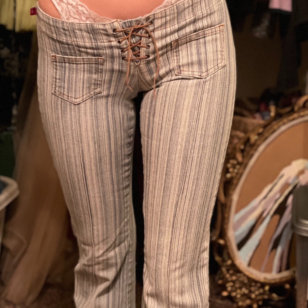 Space girl striped pants